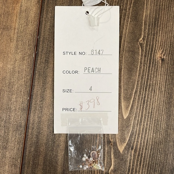 🌟Host Pick🌟Peach Rachel Allan Two Piece Sequined Gown - Picture 8 of 15